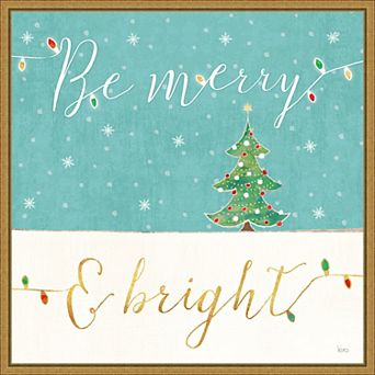 Amanti Art Be Merry and Bright Christmas Tree Framed Canvas Wall Art
