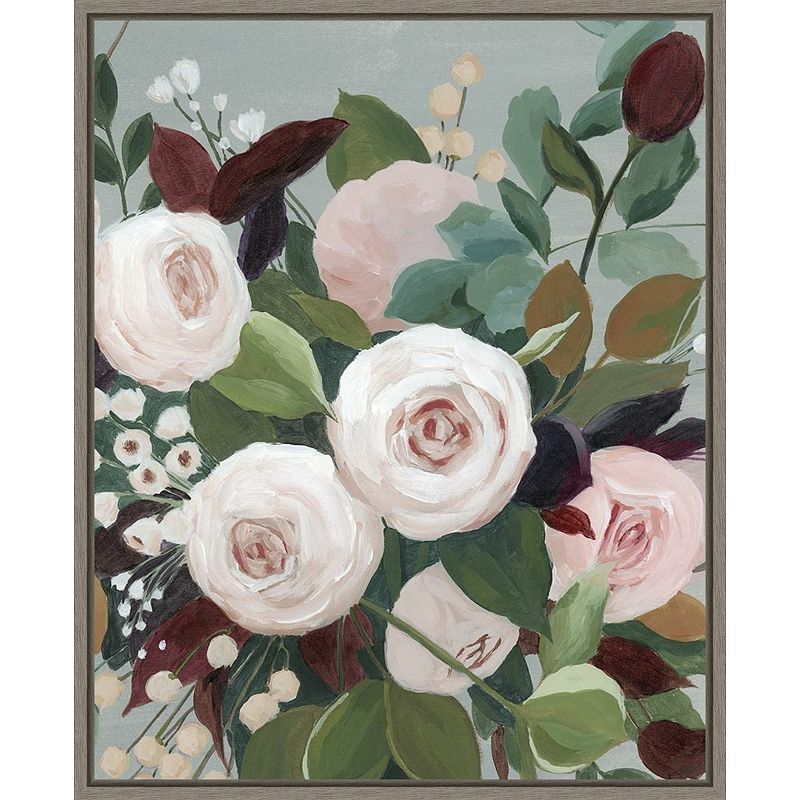 Amanti Art Bohemian Blooms II Framed Canvas Wall Art, Grey, 20X16