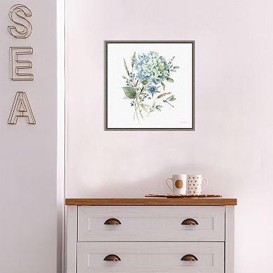 Amanti Art Bohemian Blue 3A Floral Bouquet Framed Canvas Wall Art