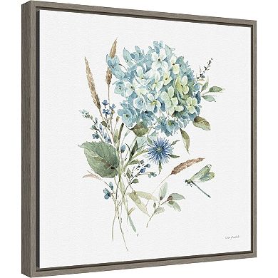 Amanti Art Bohemian Blue 3A Floral Bouquet Framed Canvas Wall Art