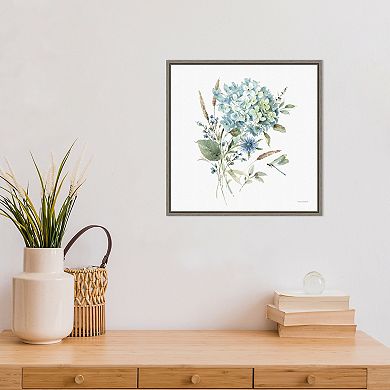 Amanti Art Bohemian Blue 3A Floral Bouquet Framed Canvas Wall Art