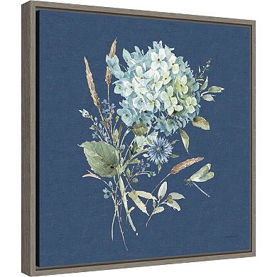 Amanti Art Bohemian Blue 3B Floral Bouquet Framed Canvas Wall Art