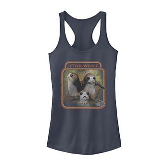 Juniors' Star Wars Last Jedi Porg Triplets Graphic Tank Top
