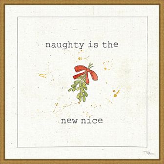 Amanti Art Christmas Cuties III Mistletoe Framed Canvas Wall Art