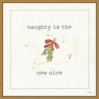 Amanti Art Christmas Cuties III Mistletoe Framed Canvas Wall Art