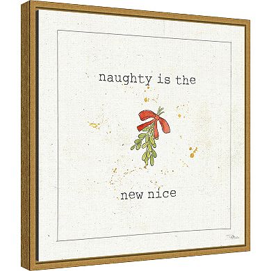 Amanti Art Christmas Cuties III Mistletoe Framed Canvas Wall Art