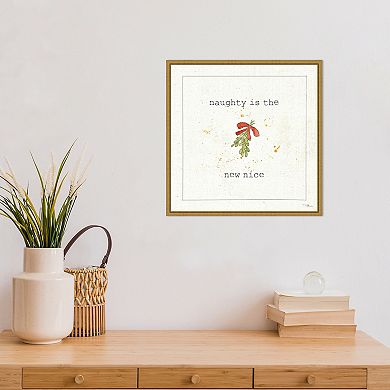 Amanti Art Christmas Cuties III Mistletoe Framed Canvas Wall Art