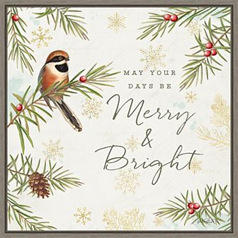 Amanti Art Christmas Tradition II Bird Katie Pertiet Framed Canvas Wall Art