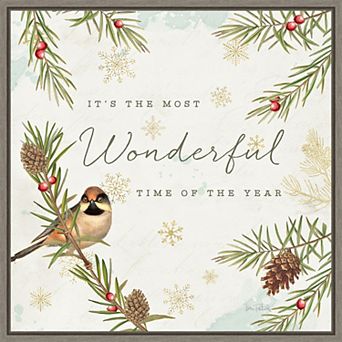 Amanti Art Christmas Tradition IV Bird Katie Pertiet Framed Canvas Wall Art