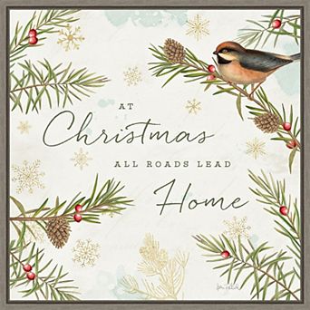 Amanti Art Christmas Tradition V Bird Katie Pertiet Framed Canvas Wall Art
