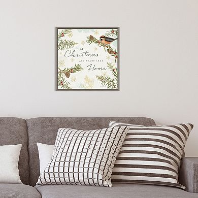 Amanti Art Christmas Tradition V Bird Katie Pertiet Framed Canvas Wall Art
