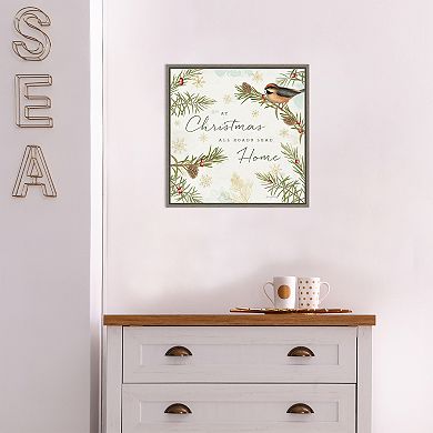 Amanti Art Christmas Tradition V Bird Katie Pertiet Framed Canvas Wall Art