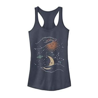 Juniors' Sun & Moon Galactic Graphic Tank Top