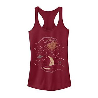 Juniors' Sun & Moon Galactic Graphic Tank Top