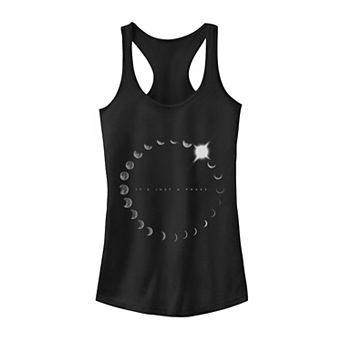 Juniors' Moon Phase Ring Galactic Graphic Tank Top