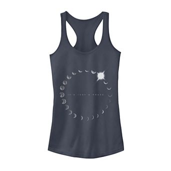 Juniors' Moon Phase Ring Galactic Graphic Tank Top