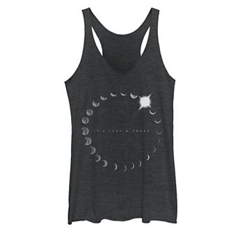 Juniors' Moon Phase Ring Galactic Graphic Tank Top
