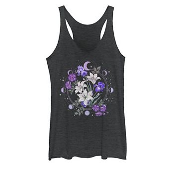 Juniors' Floral Moon Flowers Graphic Tank Top