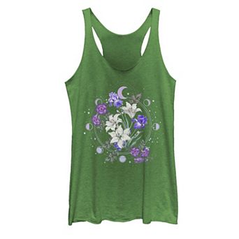 Juniors' Floral Moon Flowers Graphic Tank Top