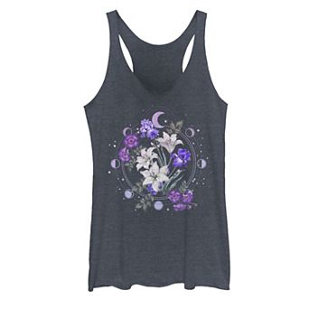 Juniors' Floral Moon Flowers Graphic Tank Top