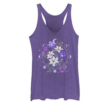Juniors' Floral Moon Flowers Graphic Tank Top