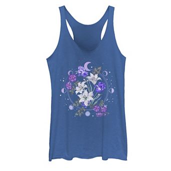 Juniors' Floral Moon Flowers Graphic Tank Top