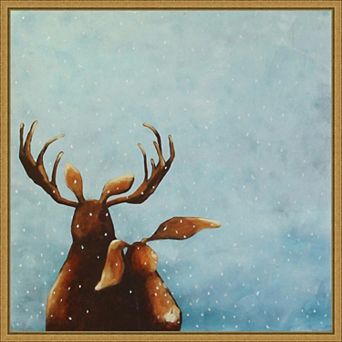Amanti Art Friends Moose Lucia Stewart Framed Canvas Wall Art