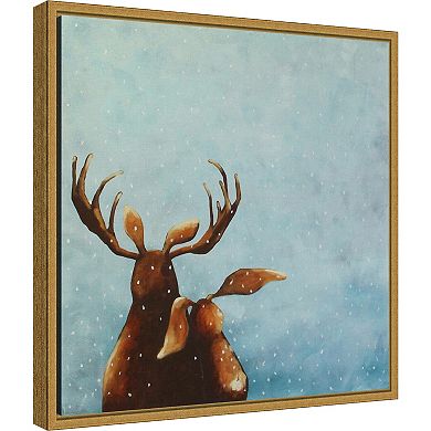 Amanti Art Friends Moose Lucia Stewart Framed Canvas Wall Art