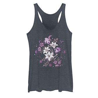 Juniors' Floral Moon Graphic Tank Top