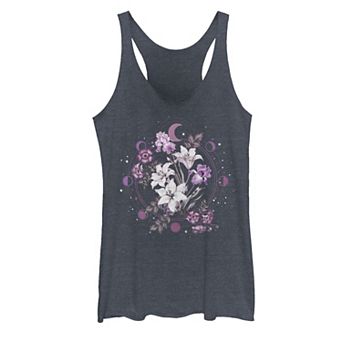 Juniors' Floral Moon Graphic Tank Top