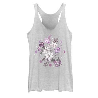 Juniors' Floral Moon Graphic Tank Top