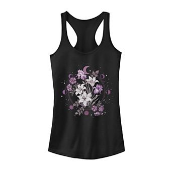 Juniors' Floral Moon Graphic Tank Top