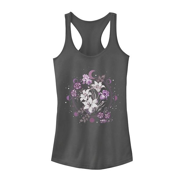 Juniors' Floral Moon Graphic Tank Top