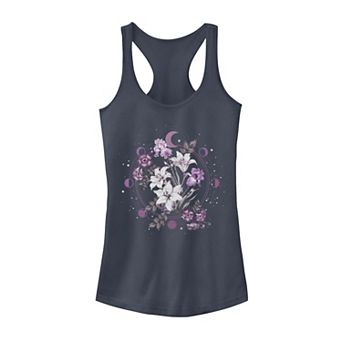 Juniors' Floral Moon Graphic Tank Top