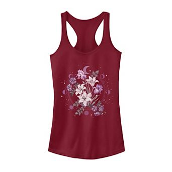 Juniors' Floral Moon Graphic Tank Top