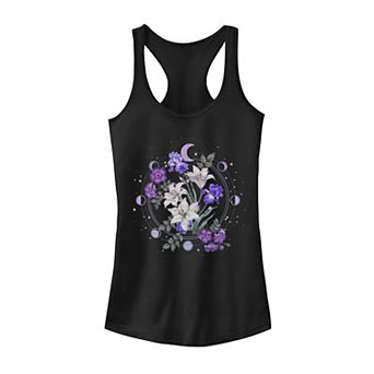 Juniors' Floral Moon Flowers Graphic Tank Top