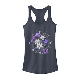 Juniors' Floral Moon Flowers Graphic Tank Top