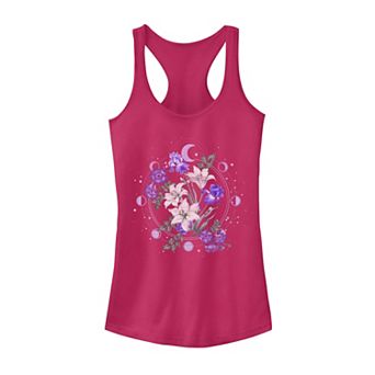 Juniors' Floral Moon Flowers Graphic Tank Top