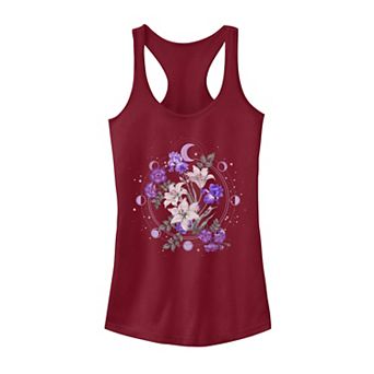 Juniors' Floral Moon Flowers Graphic Tank Top