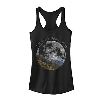 Juniors' Moon Child Galactic Earth Graphic Tank Top