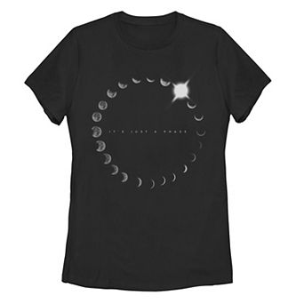 Juniors' Moon Phase Ring Galactic Graphic Tee