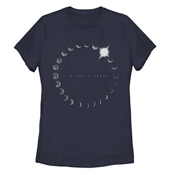 Juniors' Moon Phase Ring Galactic Graphic Tee