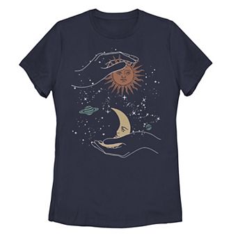 Juniors' Sun & Moon Galactic Graphic Tee