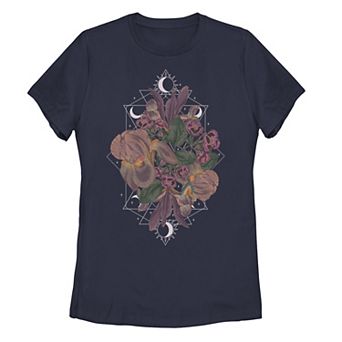 Juniors' Geometric Floral Graphic Tee