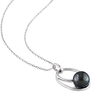 Stella Grace Sterling Silver Dyed Tahitian Cultured Pearl Pendant