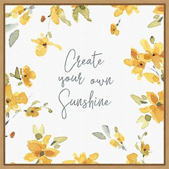 Amanti Art Happy Yellow 18A Sunshine Framed Canvas Wall Art
