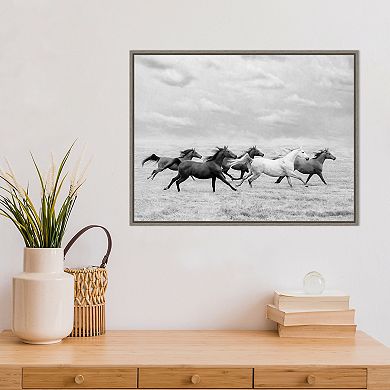 Amanti Art Horse Run I Framed Canvas Wall Art