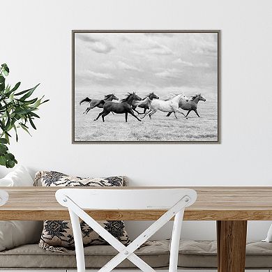 Amanti Art Horse Run I Framed Canvas Wall Art