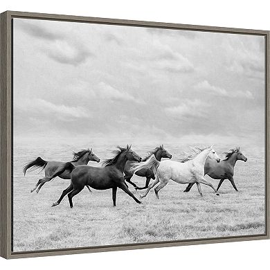 Amanti Art Horse Run I Framed Canvas Wall Art