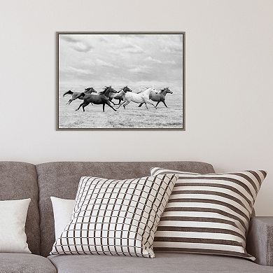 Amanti Art Horse Run I Framed Canvas Wall Art